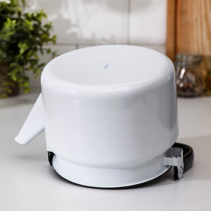 Чайник, 2 л, эмалированная сталь, белый