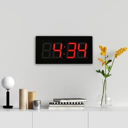 Часы электронные настенные, 23×3×47 см, USB, красная индикация, черные