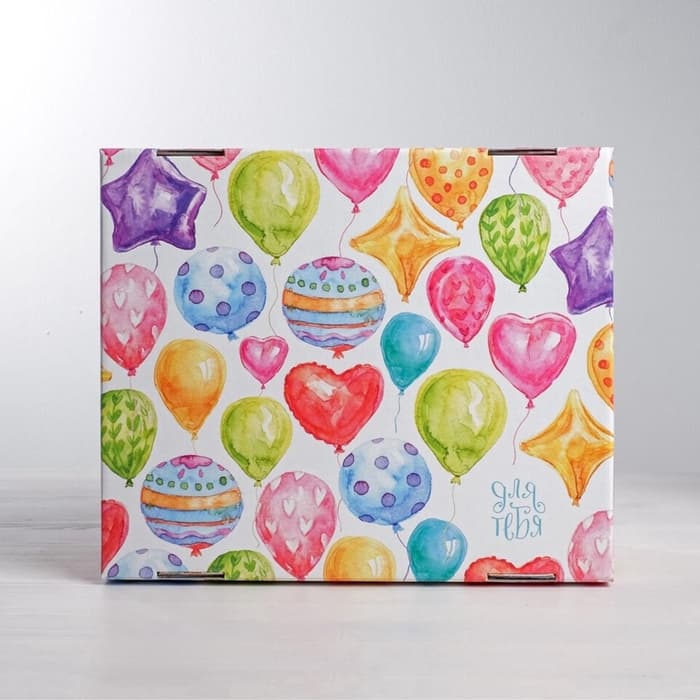 Коробка подарочная складная, упаковка, «Яркие шары», 31×25.5×16 см