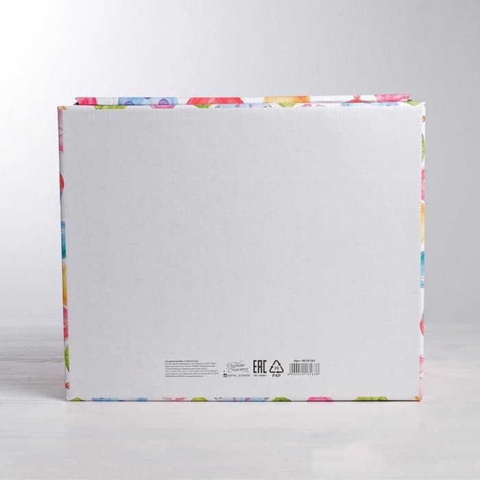 Коробка подарочная складная, упаковка, «Яркие шары», 31×25.5×16 см