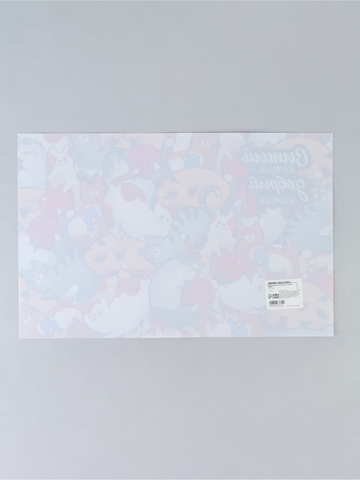 Коврик под миску «Сытый котик» 43×28 см