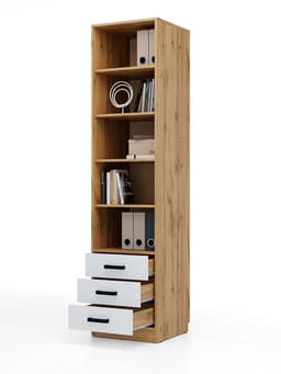 Шкаф – пенал «Клик Мебель», 3 ящика, 500×500×2100 мм, цвет дуб вотан/белый