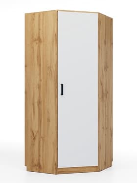 Шкаф угловой «Клик Мебель», 900×900×2100 мм, цвет дуб вотан/белый