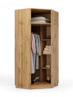 Шкаф угловой «Клик Мебель», 900×900×2100 мм, цвет дуб вотан/белый