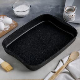 Противень KUKMARA, 40×29.5×5 см, антипригарное покрытие, тёмный мрамор