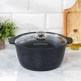 Жаровня, 5 л, d=29 см, стеклянная крышка, антипригарное покрытие, серый