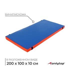Мат ONLYTOP, 200×100×10 см, цвет синий/красный