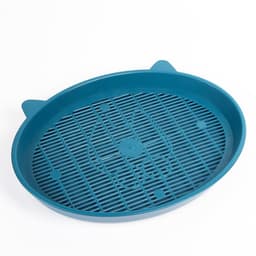 Туалет для кошек «Киса», 37×27×4 см, с сеткой, пластик, синий