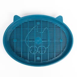 Туалет для кошек «Киса», 37×27×4 см, с сеткой, пластик, синий