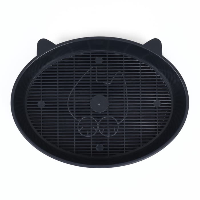 Туалет для кошек «Киса», 36×27×6 см, с сеткой, пластик, серый микс