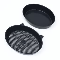 Туалет для кошек «Киса», 36×27×6 см, с сеткой, пластик, серый микс