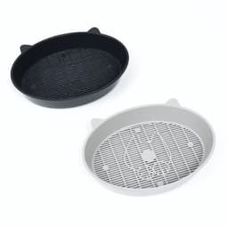 Туалет для кошек «Киса», 36×27×6 см, с сеткой, пластик, серый микс