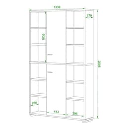 Стеллаж напольный «Домино. ПУ-40/2», 1340×300×2130 мм, цвет венге