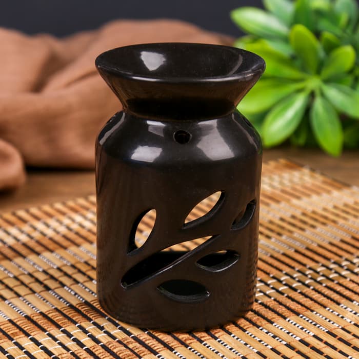 Аромалампа для эфирных масел «Веточка с листьями», керамика, 11×7×7 см, МИКС