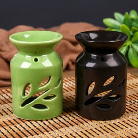 Аромалампа для эфирных масел «Веточка с листьями», керамика, 11×7×7 см, МИКС