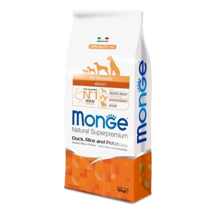 Сухой корм для собак всех пород Monge Dog Speciality, утка, рис, картофель, 12 кг