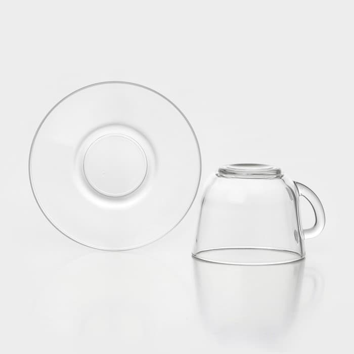 Чайный сервиз «Гламур», 12 предметов: чашки 250 мл 6 шт., блюдца 6 шт., стекло, прозрачный