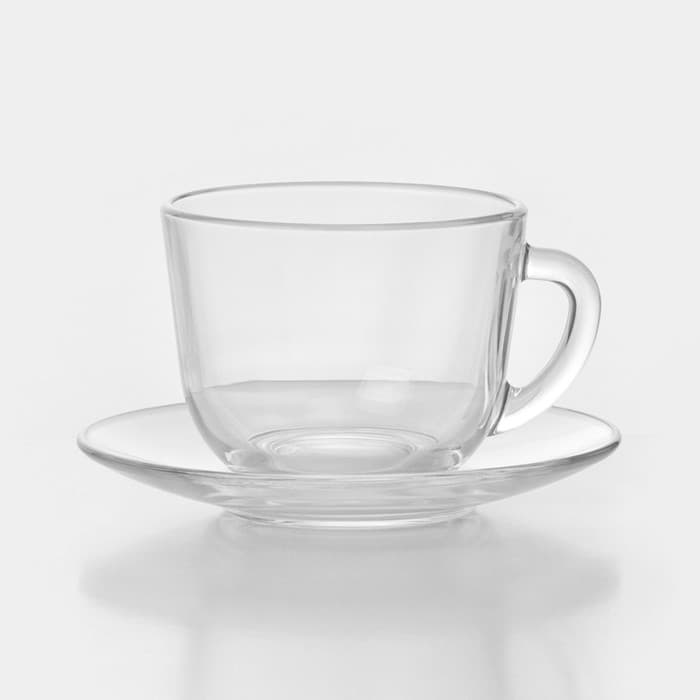 Чайный сервиз «Гламур», 12 предметов: чашки 250 мл 6 шт., блюдца 6 шт., стекло, прозрачный