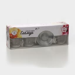 Чайный сервиз «Гламур», 12 предметов: чашки 250 мл 6 шт., блюдца 6 шт., стекло, прозрачный