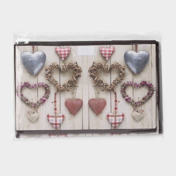 Короб стеллажный для хранения с крышкой «Сердца», 37×24×24 см