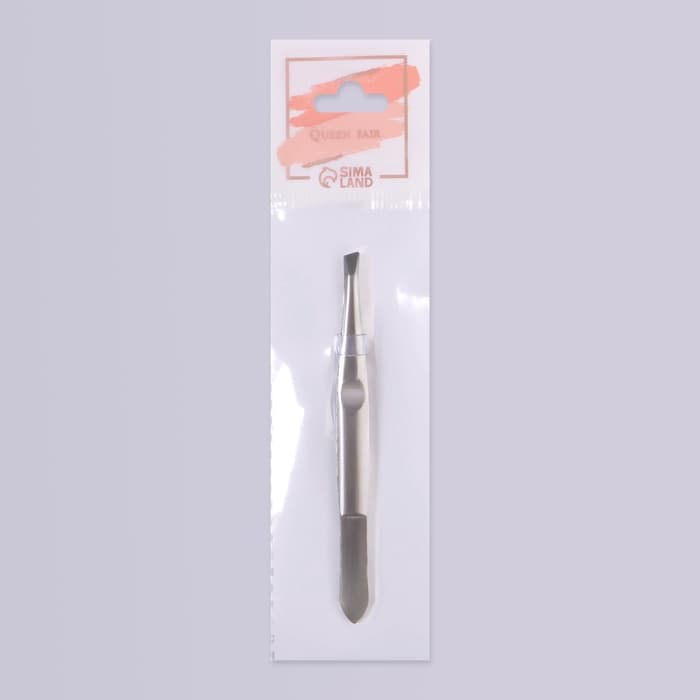 Пинцет для бровей и ресниц, со скошенным краем, узкий, 9 см