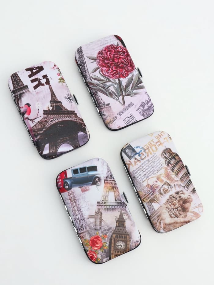 Набор маникюрный «Пейзаж», 6 предметов, в футляре, МИКС