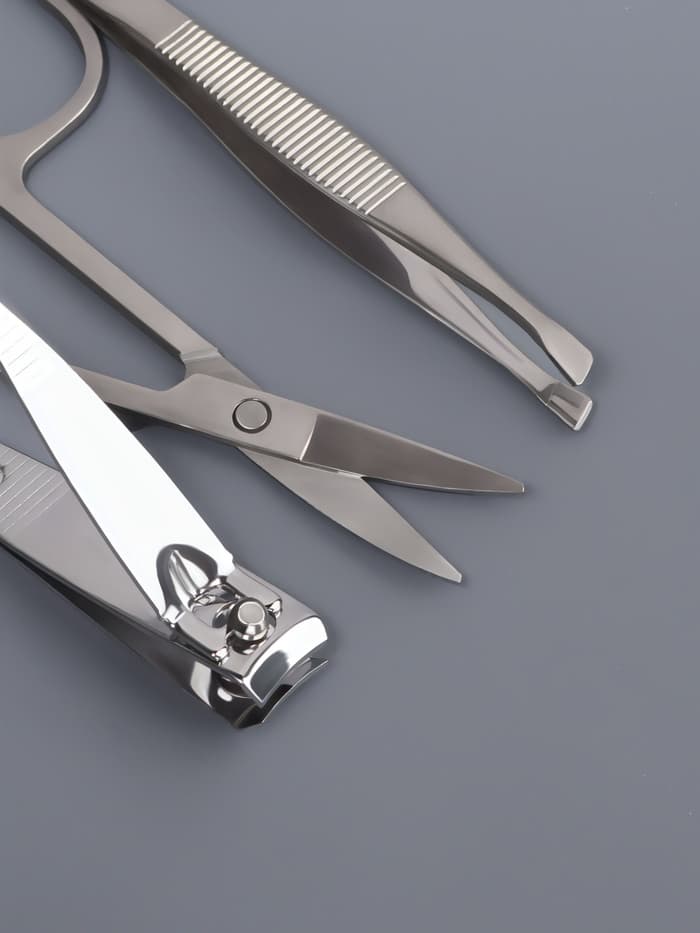 Набор маникюрный, 3 предмета, серебристый