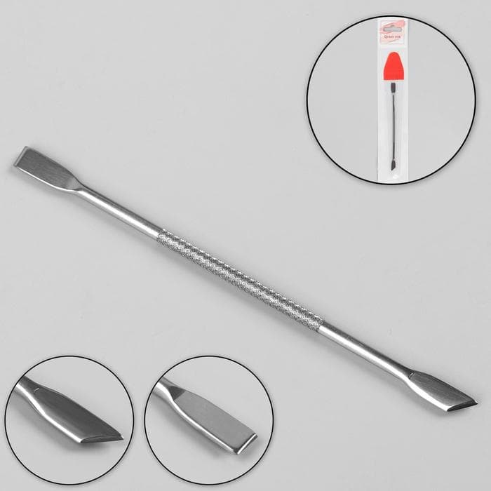 Шабер двусторонний, лопатка прямая, лопатка скошенная, в чехле, 11.5 см, цвет серебристый