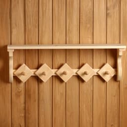 Полка - вешалка для бани и сауны, хвоя, 72.5×21 см, 5 крючков, «Добропаровъ»