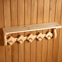 Полка - вешалка для бани и сауны, хвоя, 72.5×21 см, 5 крючков, «Добропаровъ»