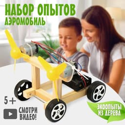 Электронный конструктор «Аэромобиль», из дерева, работает от батареек