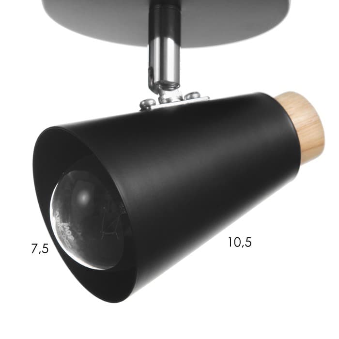 Спот «Конус малый» 1×40 Вт E27 черный 10×15×11.5 см