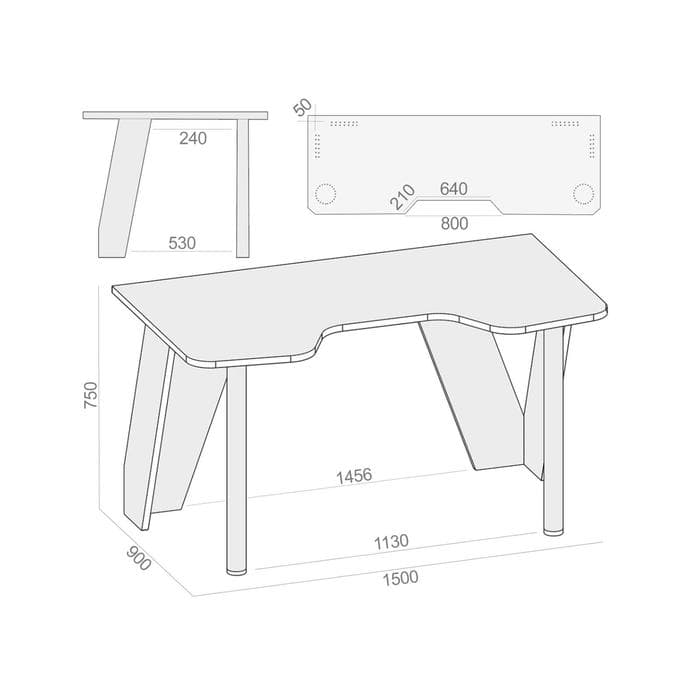 Компьютерный стол «СОКОЛ. КСТ-116», 1500×900×750 мм, цвет белый
