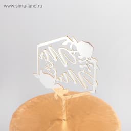 Топпер для торта свадебный «Mr&Ms», 15×9.5 см, пластик, золотистый