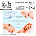 Медицинская карта ребенка Форма №112/у «Голубой коллаж», 80 листов