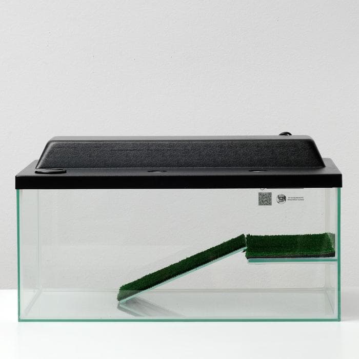 Террариум для черепах 45 л, с крышкой, полкой и лесенкой, 55×33×25 см