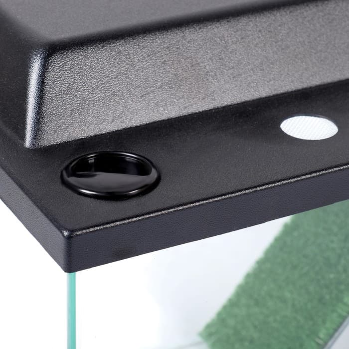 Террариум для черепах 37 л, с крышкой, полкой и лесенкой, 50×25×30 см