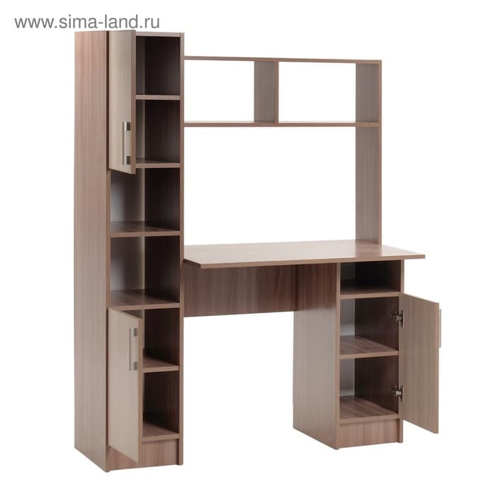 Стол компьютерный «Клик Мебель», 1230×570×1600 мм, с надстройкой, цвет ясень шимо тёмный/светлый