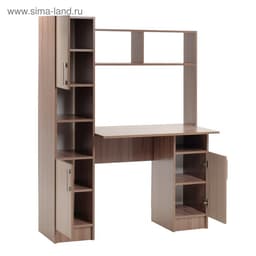 Стол компьютерный «Клик Мебель», 1230×570×1600 мм, с надстройкой, цвет ясень шимо тёмный/светлый