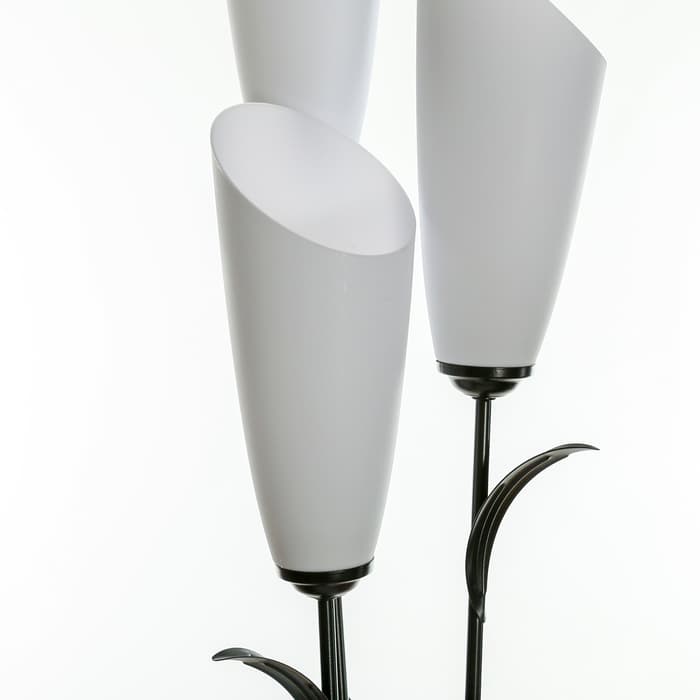 Торшер напольный BayerLux «Лепесток», 3×15 Вт, E27, черный, 28×28×153 см