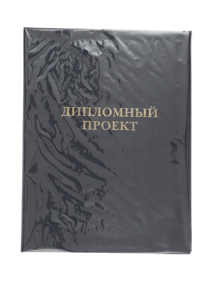 Папка «Дипломный проект» А4 бумвинил, гребешки/сутаж, без бумаги, синяя (вместимость до 150 листов)