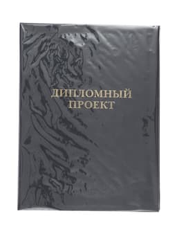 Папка «Дипломный проект» А4 бумвинил, гребешки/сутаж, без бумаги, синяя (вместимость до 150 листов)