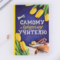 Ежедневник недатированный, А5, 80 л., в подарочной коробке, твердая обложка «Самому лучшему учителю»