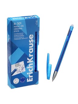 Стираемая ручка ErichKrause R=301 Magic Gel, гелевая, узел 0.5 мм, синяя