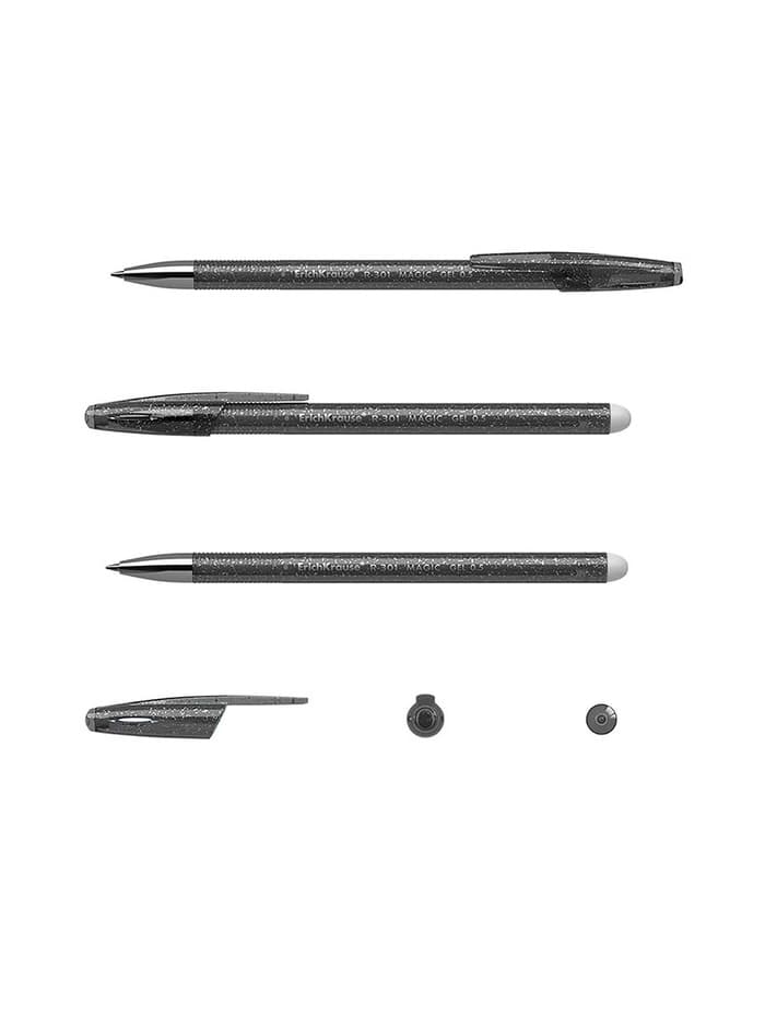 Стираемая ручка ErichKrause. R-301 Magic Gel, гелевая, чёрный стержень, узел 0.5 мм