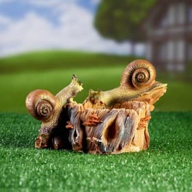 Садовая фигура - кормушка из полистоуна «Улитки», 24×15×14 см