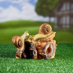 Садовая фигура - кормушка из полистоуна «Улитки», 24×15×14 см