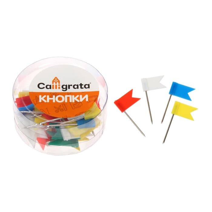 Набор кнопок «Флажки», цветные, в пластиковой упаковке