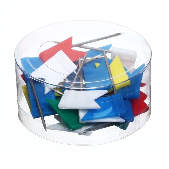 Набор кнопок «Флажки», цветные, в пластиковой упаковке