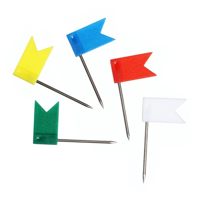 Набор кнопок «Флажки», цветные, в пластиковой упаковке
